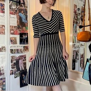 BODEN Striped V-Neck Knit Dress US 6 UK10